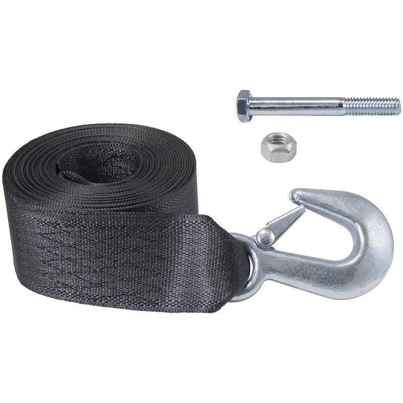 Hand Winch Strap and Hook, Standard, 15' x 2"